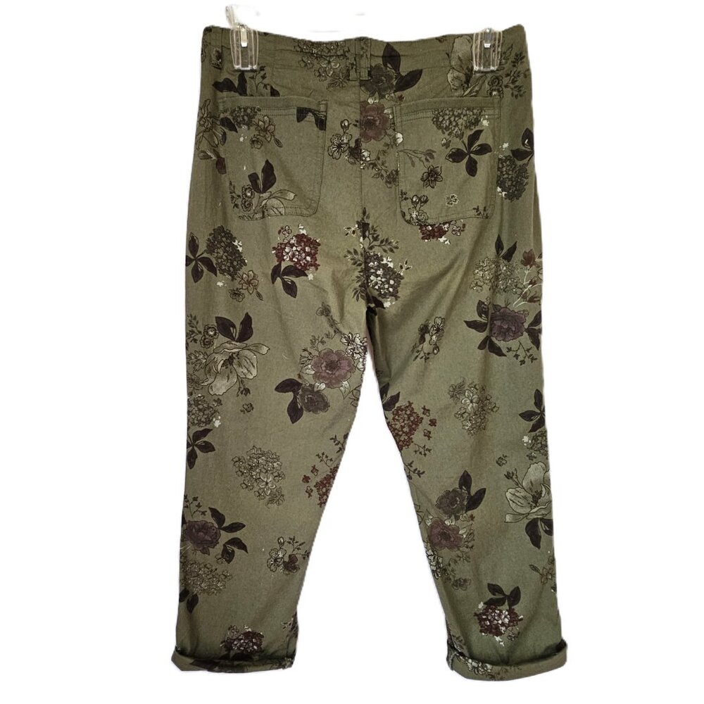 Democracy “Flex”-ellent Utility Pants – Floral Olive Green  Size 14 - Picture 12 of 16